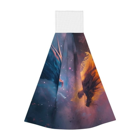 

Ocsxa Watercolor Sky Dragon for Hand Towels Hand Wipes with Velcro Soft and Fast Absorbent Hanging Towels Reusable Cleaning Cloth for Kitchen/Bathroom/Laundryroom 14x18In