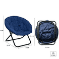 thumbnail image 3 of TANGJEAMER Folding Chair, Saucer Chair with Metal Frame, Comfy Moon Chairs for Bedroom, Living Rooms, Apartments, Garden and Courtyard (Blue), 3 of 7