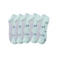 thumbnail image 2 of 5 Pairs Cotton Women's Floral Embroidered Sheer Socks Breathable Glass Yarn Ankle Socks with Sole, 2 of 4