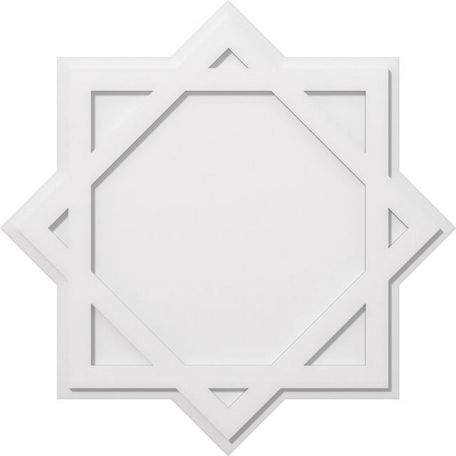 Ekena Millwork CMP34AL 34 in. OD x 18.75 in. Square Axel Architectural Grade PVC Contemporary Ceiling Medallion