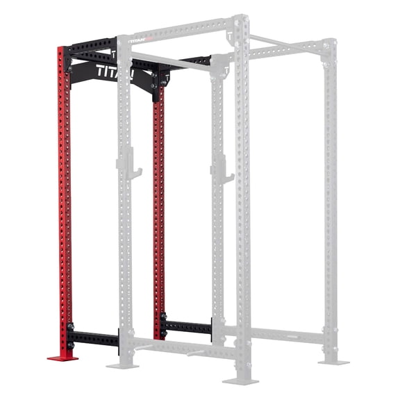Titan Fitness TITAN Series 100" Bolt-Down Red 24" Power Rack Extension Kit, Rackable 2000 LB Capacity, Crossmember Nameplate, Weightlifting and Strength Training