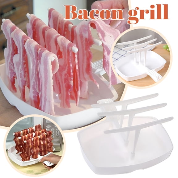 The Original Makin Bacon Microwave Bacon Dish - Makes Crispy Bacon in Minutes - Simple, Quick, and Easy to Use - Reduces Fat Content for a Healthier Meal