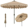 thumbnail image 2 of Costway 10 FT Solar Patio Umbrella with 24 LED Lights 8 Ribs & Tilt Adjustment Coffee, 2 of 10