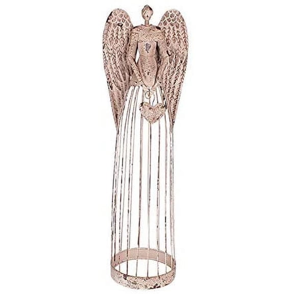 Antiqued Metal Garden Angel Statues Indoor Outdoor Yard Lawn Statue Decor, 32" Height