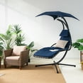thumbnail image 2 of Costway Patio Hanging Lounge Chaise Hammock Chair Removable Canopy Navy, 2 of 7