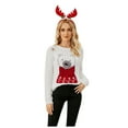 thumbnail image 1 of IROINID Chandail à Col Rond pour Femmes, Imprimés Graphiques, Confortable, Mi-Longueur, Manches Longues, Arbre de Noël, Snowman Épais, 1 of 6
