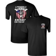 I Proudly Stand For The Flag Kneel For The Cross Front Back DT Adult T-Shirt Tee