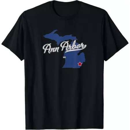 Ann Arbor Michigan Mi Map T-Shirt