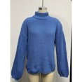 thumbnail image 4 of Womens Sweaters Long Sleeve Turtleneck Knit Sweater Casual Loose Pullover Jumper Tops, 4 of 4