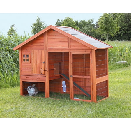 UPC: 4011905623368 | TRIXIE Cabin Weatherproof Outdoor Large Wooden Small Animal Hutch Run Tray & Attic Brown