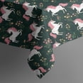 thumbnail image 4 of Green Cartoon Unicorn Flower Pattern Rectangle Tablecloth 60"x102",Waterproof Polyester Rectangle Table Cloth, Wipeable Spillproof Polyester Tablecloth for Dining, Camping, Indoor and Outdoor, 4 of 6