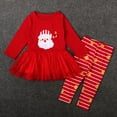 thumbnail image 2 of Conjuntos de ropa de manga larga con camiseta de Papá Noel y pantalones a rayas para niñas pequeñas, ropa para niñas pequeñas, 2 of 5