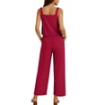 thumbnail image 4 of Mifsaly Linen Sets for Women 2 Piece Summer Set Soild Color Lounge Matching Outfits Sleeveless Tank Tops & High Waist Wide Leg Pants with Pockets S, 4 of 9