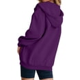 thumbnail image 4 of Full Zip Hoodies for Women Fall Winter Cute Comfy Plain Hooded Sweatshirts Trendy Casual Fashion Track Jacket with Pockets for Daily Wear, 4 of 5