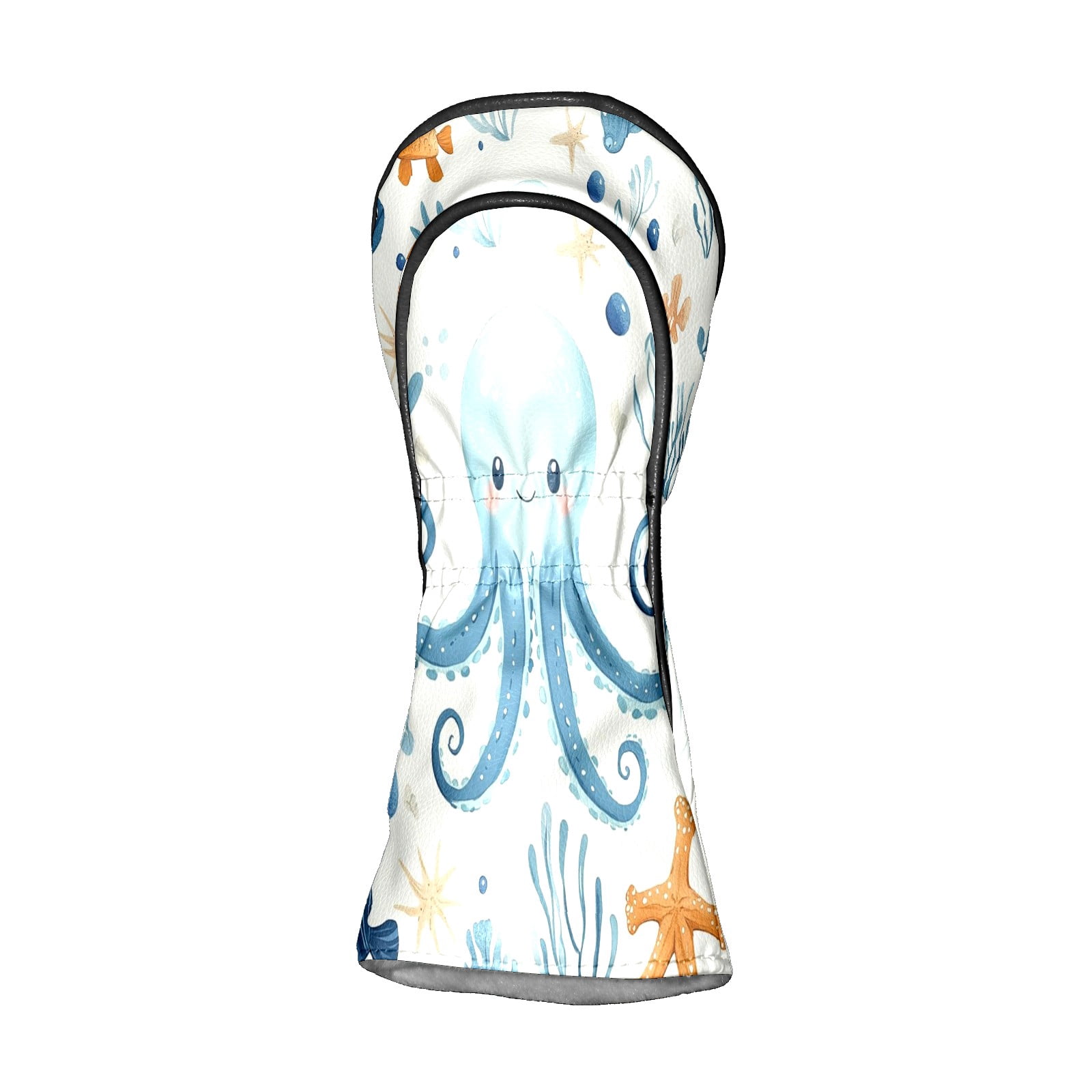 Golf Club Covers PU Leather Waterproof Head Covers for Fairway Woods Hybrids Cute Cartoon Sea Creatures Unisex Fits Most Brands