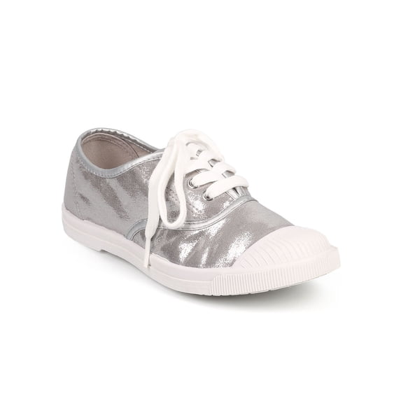 New Women Wild Diva Aspen-01 Metallic Cap Toe Classic Lace Up Fashion Sneaker Sz