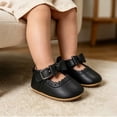 thumbnail image 2 of Oiyii Baby Girls Athletic Shoes Solid Leather Bow Adjustable Strap Soft Sole Sneakers, 2 of 4