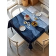 thumbnail image 6 of Abstract Art Ocean Table Cloth 60x60 Inch Square, Gradient Blue Impressionist Style Waterproof Tablecloth Washable Table Cover for Party Picnic Dinner Decor, 6 of 9
