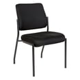thumbnail image 1 of Stackable Armless Visitor Chair Black Fabric Padded Seat and Back, 1 of 6