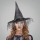 thumbnail image 5 of Sombrero de bruja vintage de Halloween para mujer, con velo de encaje transparente y estampado, ideal para fiestas y disfraces de Halloween., 5 of 5