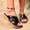 Black, variant on Women Crisscross Buckle Wedge Slide Sandals Open Toe Slip On Summer Casual Mules Black 9.5