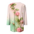 thumbnail image 5 of Hogleaql 3/4 Length Sleeve Womens Tops Valentine Crew Neck T-Shirts Fashion Love Heart Printed Blouse Casual Loose Fit Cozy Tee Tops Light Green 2XL, 5 of 6