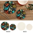 thumbnail image 4 of GZHJMY Marine Sea Life Whale Octopus Turtle Crab Jellyfish Coral Fish Pot Holders Trivets Set of 2 Round Cotton Thread Weave Potholders for Kitchens Hot Pads Table Mats Coasters for Hot Dishes, 4 of 7