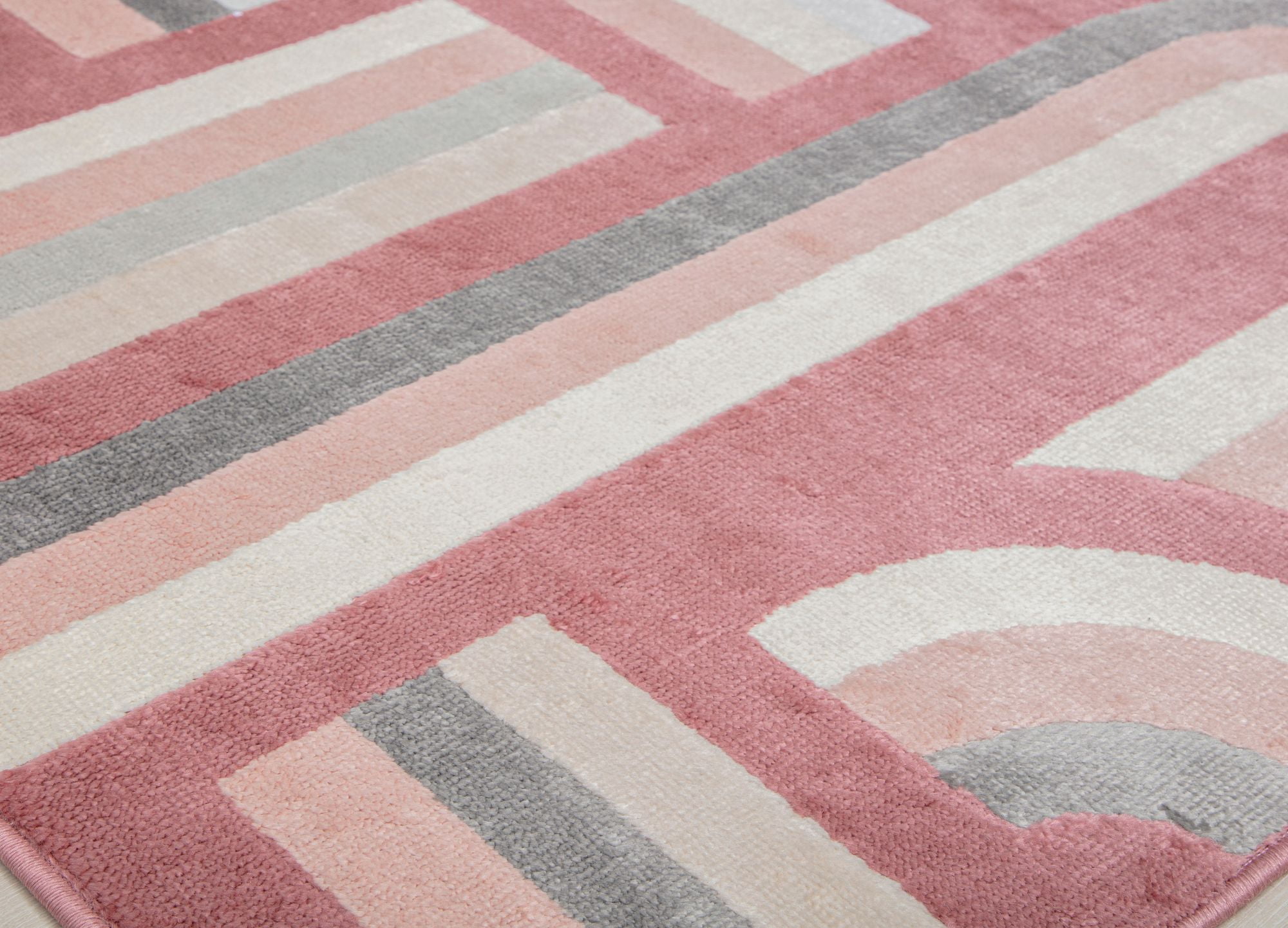 Elizabeth Sutton VE15D At First Blush Geometric Modern Burgundy Area Rug, 2'0" x 4'0"