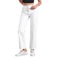 thumbnail image 1 of Pantalones de cuero sintético Daring Diva para mujer, de cintura alta, pierna recta, estilo punk, PU, talla XL, color blanco, 1 of 6