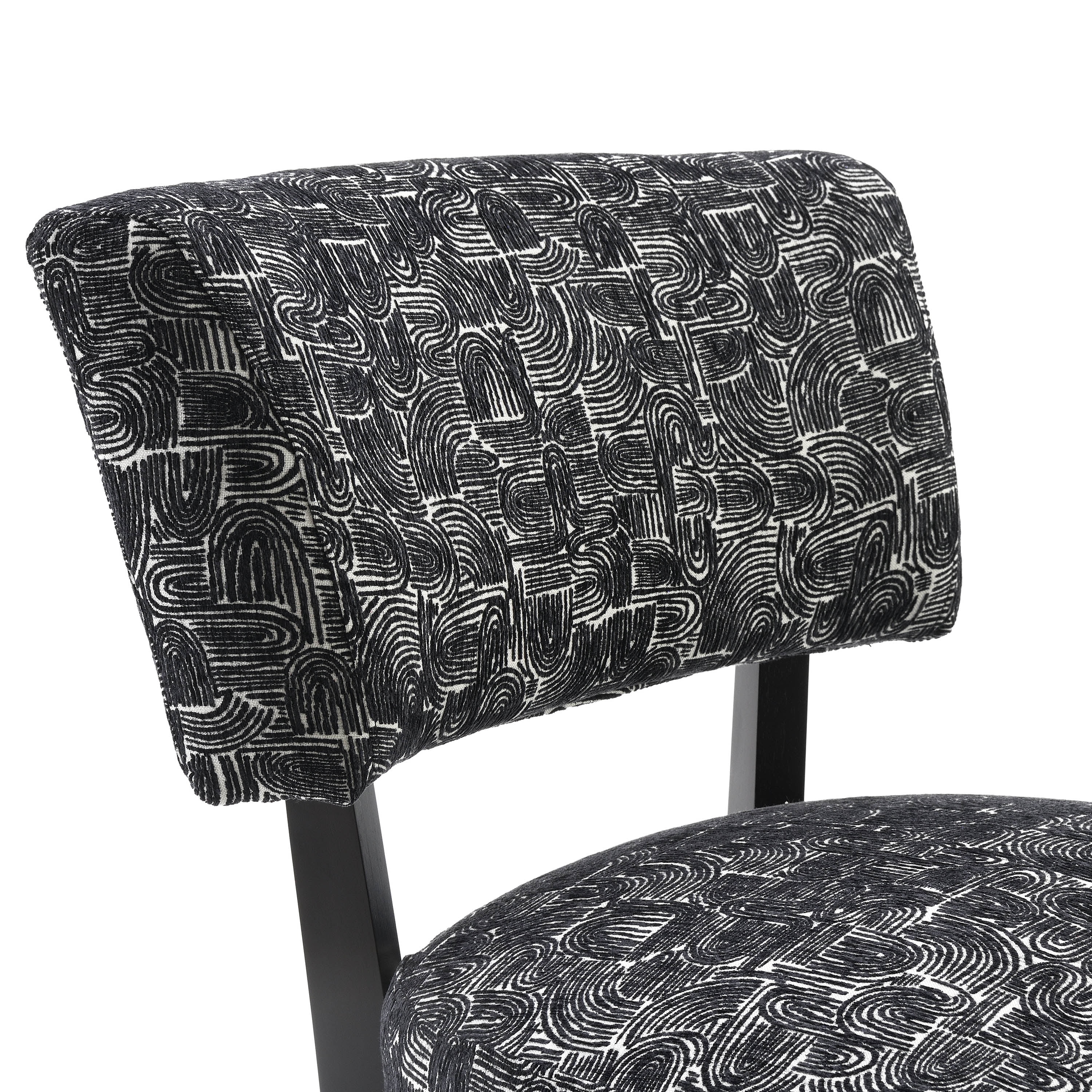 Furniture of America Swene Modern Fabric Abstract Pattern Accent Chair, Black