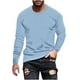 thumbnail image 2 of pstuiky camisas de manga larga para hombre, Camisa de manga larga con cuello redondo, color liso, informal y cómoda para hombre. camisetas de hombre xxl, 2 of 5
