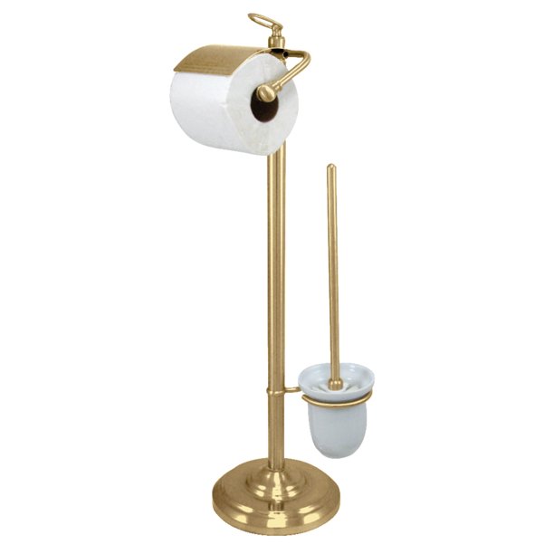 Kingston Brass CC2012 Pedestal Toilet Paper Holder Stand with Brush
