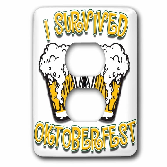 3dRose, Text with I survived Oktoberfest, 2 plug outlet cover