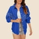 thumbnail image 4 of Chaqueta vaquera de manga larga sin capucha para mujer, chaqueta vaquera informal de moda, abrigo de manga larga con botones, abrigo de camisa para mujer, 4 of 8