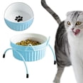 thumbnail image 4 of de cerámica para gatos, soporte inferior antideslizante, cuenco de agua, comida, platos para s, mascotas Cuenco Pata Azul jinwen Comedero para mascotas, 4 of 8