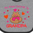 thumbnail image 4 of Inktastic Heart Belongs to Grandpa Girls Baby Bib, 4 of 4