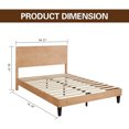 thumbnail image 3 of MUSEHOMEINC Solid Pine Wood Platform Mid Century Bed Frame, Pine, Full, 3 of 7