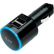 iLuv iAD219 - Power adapter - car - 2 A - 2 output connectors (USB (power only)) - black - for Apple iPhone 4, 4S