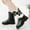 Black, variant on Ulitacool Girls Boots Girls' Autumn And Winter Boots Thick Soles Non Warm Solid Color Bow Boots Cute Soft Feetwear 10-11 Years Black