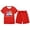 Red, variant on CAIXIA Girls 2 Piece Outfits Size 8 Easter Holiday Printed Short Sleeve T-Shirt and Shorts Pajama Set for Kids,2-3 Years