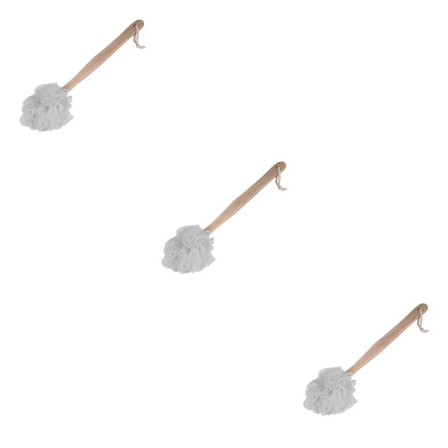 Bewildely Back Scrubber Exfoliating Shower Body Brush Esponja para fregar Bola con mango largo de madera Type4 NO4