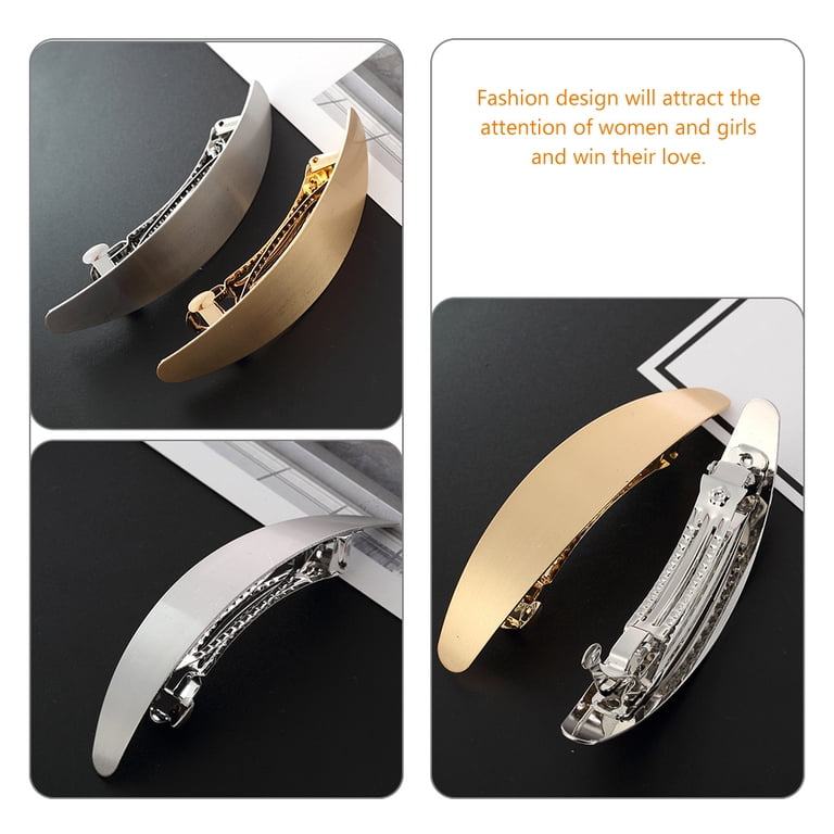 Glossy Long Oval Barrettes Extra Large Hair Clips for Thick  display picture 2