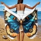 thumbnail image 3 of TaTaai Women Fashion Solid Color Butterfly Beach Cover Up Sheer Chiffon Long Wrap Skirt with Tie Waist Lightweight Sarong for Swimwear Pool Party Vacation All Season Gift, 3 of 9
