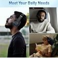 thumbnail image 7 of Wireless Bluetooth Headphones Over Ear, Foldable Bluetooth Headphones with 6 EQ Modes, 40 Hours Playtime HiFi Stereo Headset with Mic, Soft Ear Pads, TF/FM for Cellphone/PC/Home (Black & Gold), 7 of 7
