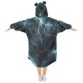 thumbnail image 2 of FORMRS Wearable Blanket Hoodie with Sleeves for Kids Cozy Flannel Sweatshirt, Lightning Pattern, 2 of 7