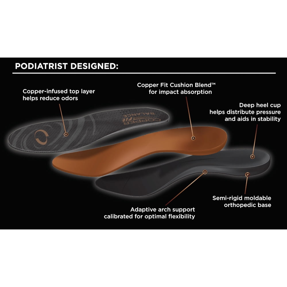 Copper Fit Balance Copper Infused Orthotic Insole, Medium
