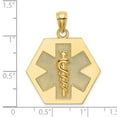 thumbnail image 3 of 14K Textured Back Caduceus Medical Disc Pendant K8315, 3 of 4