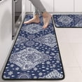thumbnail image 2 of Kitchen Rugs Sets Of 2,Blue and White Ethnic Floral Pattern Anti Fatigue Kitchen Mat Rugs Non Slip Washable,Decorative Kitchen Floor Mats for Kitchen,Sink,Laundry,17"x47"+17"x47", 2 of 5