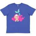 thumbnail image 3 of Inktastic Cute Mermaid, Pink Hair, Little Mermaid, Starfish Youth T-Shirt, 3 of 5