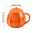 thumbnail image 3 of Dalxymotic Halloween Pumpkin Coffee Mug, 10.1 fl oz Pumpkin Shaped Mug with Lid, Spooky Halloween Party Decor, Pumpkin Shaped Coffee Mug for Halloween Party, Home, Kitchen, Desk, 3 of 6